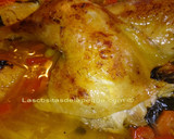 Foto del paso 6 de la receta: Pollo asado con citricos y albahaca