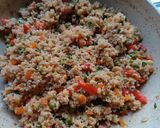 A picture of step 3 of Broken Wheat Upma with Mixed Veggies.