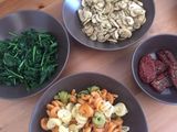 Ensalada templada de pasta con verduras