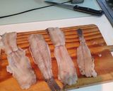 Foto del paso 2 de la receta: Acedías rellenas de bacon y queso con tostones y pimientos