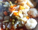 A picture of step 1 of Khada Pav Bhaji Sizzler.