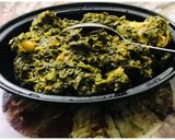 A picture of step 1 of Palak gosht.