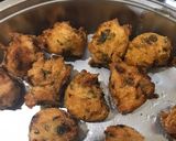 A picture of step 4 of Punugulu a SouthIndian tea time snack.