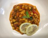 Une image de l'étape 7 de Plat de pois chiches à la sauce poivrons.