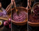 Foto del passaggio 2 della ricetta Tonno scottato con spuma di patate viola, barbabietola e amarena