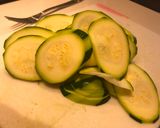 A picture of step 1 of Stir-fried Zucchini and pork.