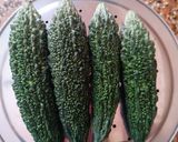 A picture of step 1 of Bitter guards and cashew dry Subji (kaju karela Subji).