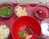 A picture of step 1 of Mix veg and fruit chaat.