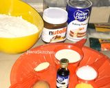 A picture of step 1 of Nutella bread 🥯.