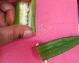 A picture of step 1 of Masala Bhindi.