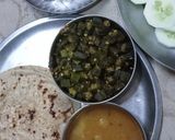 A picture of step 3 of Masala bhindi.