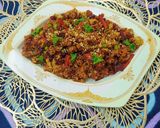 A picture of step 6 of Bread Upma with beetroot & sesame seeds.