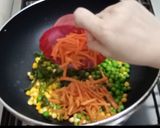 A picture of step 2 of Vegetables Fried Rice.