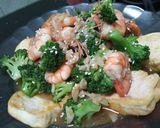 Foto langkah ke 6 dari resep 9. Brokoli Udang & Tofu dengan Kuah Wijen (simple & enak !).