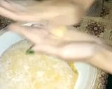 A picture of step 3 of Sheshar (chitrali traditional snacks).