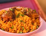 A picture of step 6 of Palm oil rice.