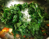 A picture of step 1 of Green Amaranth with Dal.