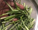 A picture of step 1 of Kurkuri Bhindi Fry/ Deep Fried Crunchy Okra slices.