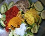 A picture of step 3 of Raw mango instant achar.