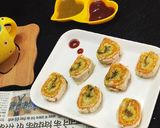 A picture of step 9 of Pinwheel sandwich.
