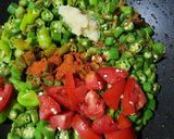 A picture of step 3 of Behndi Masala.