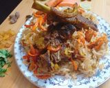 A picture of step 10 of Afghani pulao.