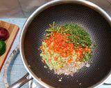 A picture of step 1 of Vegetable Fried Rice.