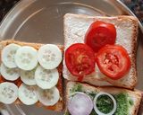 A picture of step 2 of Rainbow sandwich.