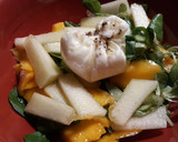 Foto del paso 6 de la receta: Ensalada de canónigos, mango, melón y huevo poche