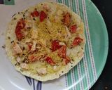 A picture of step 4 of Papad chat.