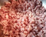 A picture of step 1 of Olivye /Ukrainian Potato Salad.