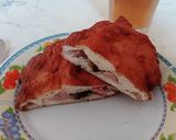 Gombával, füstölt főtt kötözött lapockával, sajttal töltött lángos recept fázis 7 fotója