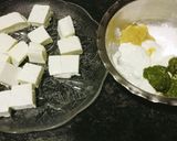 A picture of step 1 of Cheesey Hariyali Paneer Tikka.
