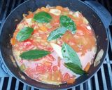 A picture of step 2 of Smoked tomato and basil soup.