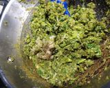 A picture of step 2 of Gujarati stuffed Lilva kachori.