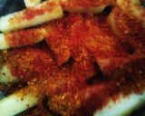 A picture of step 2 of Roasted potato with walnut masala mix.