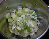 A picture of step 1 of Stuffed Canelloni with Leek-Feta-Mozzarella Cheese.