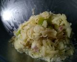 A picture of step 3 of Poha potato pan cake.