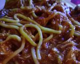 Foto del paso 6 de la receta: Espaguetis con rodajas de chorizo dulce y picante y tomate frito