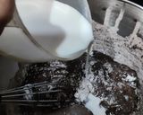 A picture of step 5 of Eggless Chocolate cake with multi grain flour.