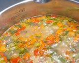 Újburgonyás, zöldborsós,kapros vegán leves recept fázis 3 fotója