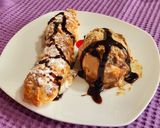 Foto del paso 8 de la receta: Rollitos de hojaldre rellenos de dulce de membrillo, almendras y leche condensada
