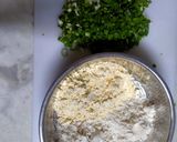 A picture of step 1 of Mix flour spring onion cheela.