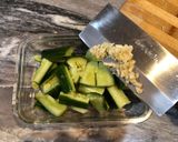 A picture of step 6 of Let's bond over cucumber salad and egg congee.