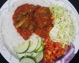 A picture of step 8 of Rice and stew with cabbage salad.