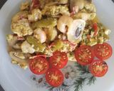 Foto del paso 4 de la receta Champiñones revueltos con gambas y espárragos verdes