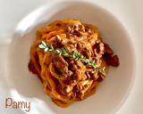 A picture of step 5 of Pici with Chicken Giblet Ragù.