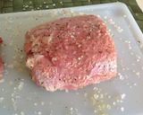 A picture of step 1 of Roasted Veal Loin with Flavored Coarse Salt, Blueberry Sauce, and Zucchini Fritters.