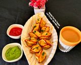 मिनी फ़्लावर शेप्ड समोसा साथ में पुदीना-अदरक मसाला चाय - पार्टी स्टार्टर - चाय के साथ स्नैक रेसिपी चरण 9 फोटो