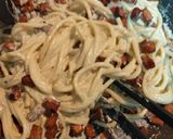 Foto del passaggio 4 della ricetta Spaghetti alla carbonara vegan con tofu